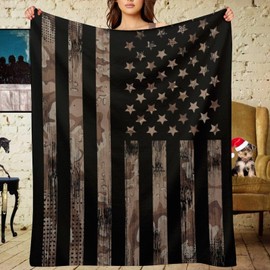 ZTDYTUDW American Flag with Desert Camo Blanket for Women Plush American Flag Lovers Gifts for Girl Boy Kids Print Throw Blanket for Sofa Chair Bed Office Travelling Gift 60"X50"