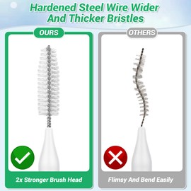 MAPVOLUT 50-in-1 Shower Head Cleaner Kit with Stainless Steel Needles | Reusable Straw Brush | Unclog Tiny Nozzles for Shower, 3D Printer, Straws, Faucets, Electronics | White