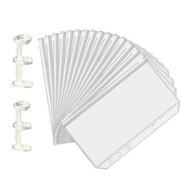 MEYAGO 15 A6 Size PVC Circular Knitting Needle Pouches Waterproof Clear Zipper Folders 2 Three-Ring Binders for Round Knitting Needles Bag, Cable Knitting Needles Storage, Round Knitting Needle Holder