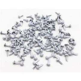 Royee 100 Pcs Mini Brads Fasteners Metal Plated Round Paper Fasteners Brass Pastel for Paper Craft Scrapbooking DIY Art Handmade Project Decorative Supplies (White)