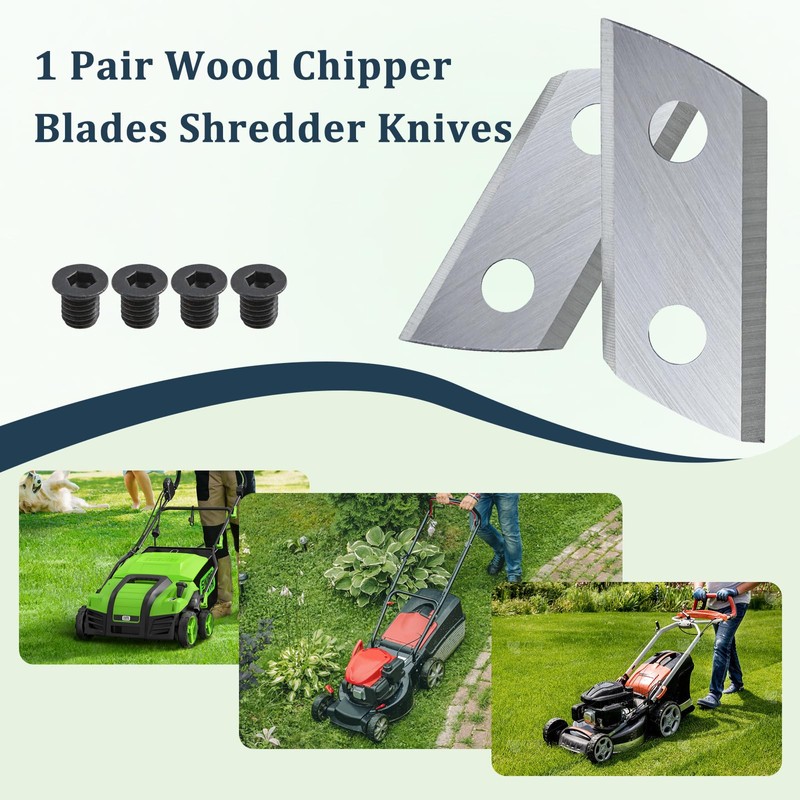 Greatshow 1 Pair Wood Chipper Blades Shredder Knives Replacement for