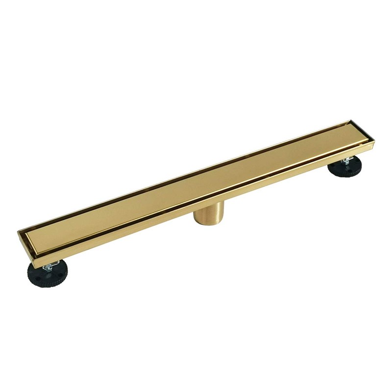 Neodrain 24-Inch Gold Linear Shower Drain, 2-in-1 Flat & Tile