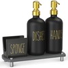 Cisily Kitchen Soap Dispenser Set Comes with Ceramics Sponge Holder,