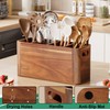 ZUJJAFY Utensil Holder, Acacia Wood Kitchen Utensil Holder for Counter