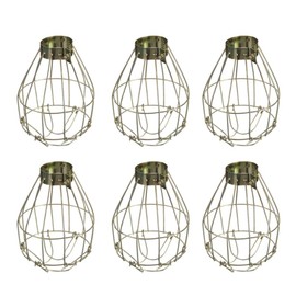 6pcs Metal Lamp Bulb Guard Clamp Light Bulb Cage Guard Metal Lamp Cage Vintage Light Hanging Industrial Covers Pendant Decor for Home Bar