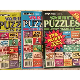 Lot of 3 Penny Press Favorite Variety Puzzles and Games Puzzle Books 2016