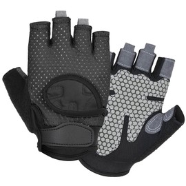 Gym Gloves for Men Women, Weight Lifting Gloves with Flexible Thin Padding, Finger Less Design for Training, Cycling, Rowing, Pull-Ups and Fitness Workouts (Small)