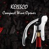 KEISSCO Stainless Steel Wine Opener Set - Compact Vertical Corkscrew