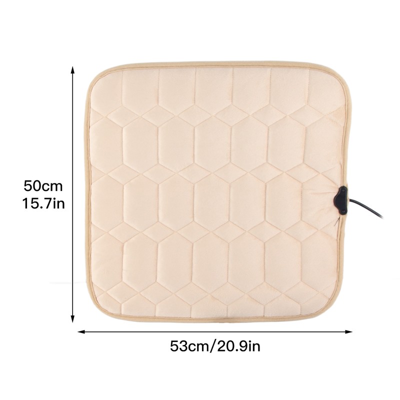 Square Car Seat Heating Pad With Plush Cover 12V Car