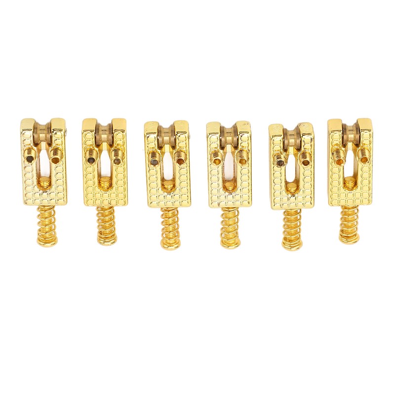 6Pcs Guitar Bridge Roller Saddles Height Adjustable Vintage Style Electric