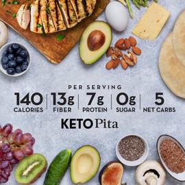Toufayan KETO Pita Bread | High Fiber and Protein | Low Carb | No Sugar (3 Pack, 15 Pitas Total)
