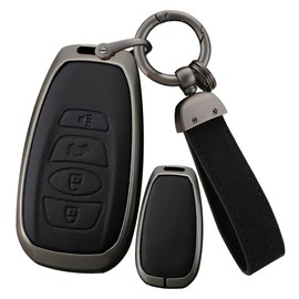ontto Key Cover Fit for Subaru BRZ,Smart Remote Car Key Case for Crosstrek Ascent,Leather Key Fob Holder for Ascent Legacy, B-keychain Black