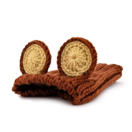 Zoo Snoods Grizzly Bear Costume - Warm Knit Dog Snood Wrap for Pets, Neck Ear Cover Protection, Halloween Winter (Small)