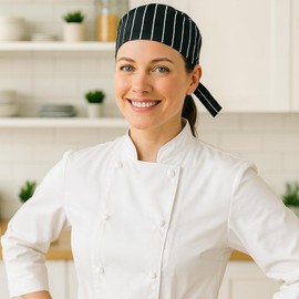 4 Pcs Chef, Chef Hat, Chefs Hat, Chef Hats for Men, Chefs Hats for Adults, Chef Hats, for Men & Women, Durable Kitchen Caps for Cooking, Baking & Catering Black