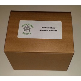 Mini Mid Century Modern Houses- Set of 4 DIY Putz Style Houses