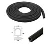 Black Bulb Type Gasket Weatherstrip, 5/16" Width, 1/4" Backing -