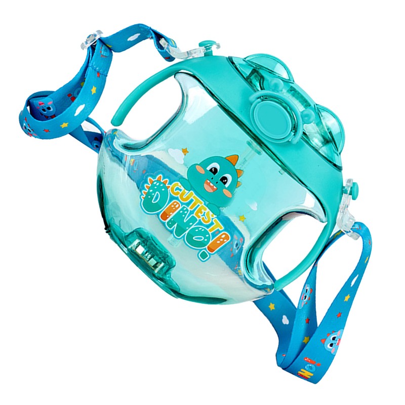 450ml Kids Water Cup with Handle and Lanyard Plastic Straw