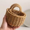 AIMALL 1pcs Elegant Handcrafted Woven Rattan Wall-Mounted Baskets, Multifunctional Storage