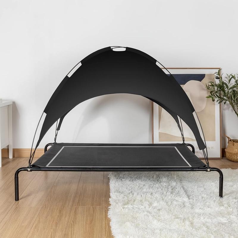 ANWA Raised Dog Bed with UV Protection Canopy，Waterproof Portable Pet