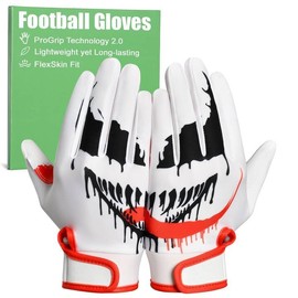 Pixel Panda Youth Football Gloves for Boys Girls Flag Football Gloves for Kids 8-12 with Super Sticky Grip, Cool Receiver Glove Best Gift for Youth Kids 6-8