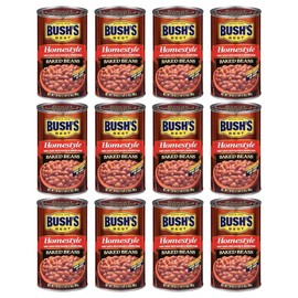 Bush's Best Baked Beans, Canned Original, Protein and Fiber, Low Fat, Gluten Free, 28 Ounce (Pack of 12)