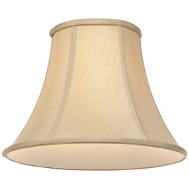 Imperial Shade Taupe Large Bell Lamp Shade 7" Top x 14" Bottom x 11" Slant x 10.5" High (Spider) Replacement with Harp and Finial