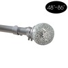 Home Details Palermo Adjustable 48"-86" Curtain Rod, Silver