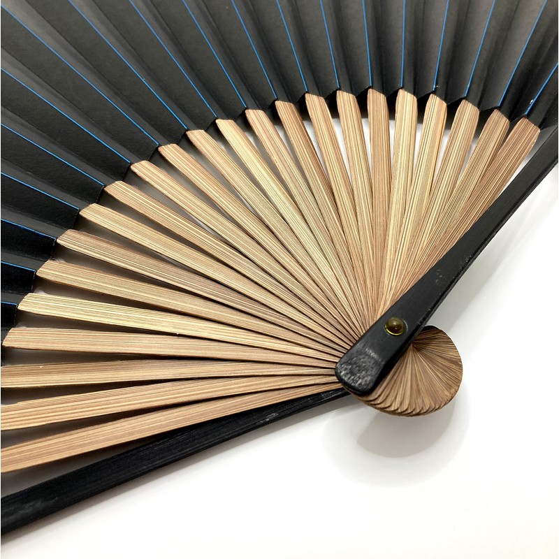 Hanakanzashi Men's Folding Fan, Lacquered Side, Paper Fan, Fan Case,