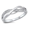 Infinity Knot White CZ Promise Ring New .925 Sterling Silver