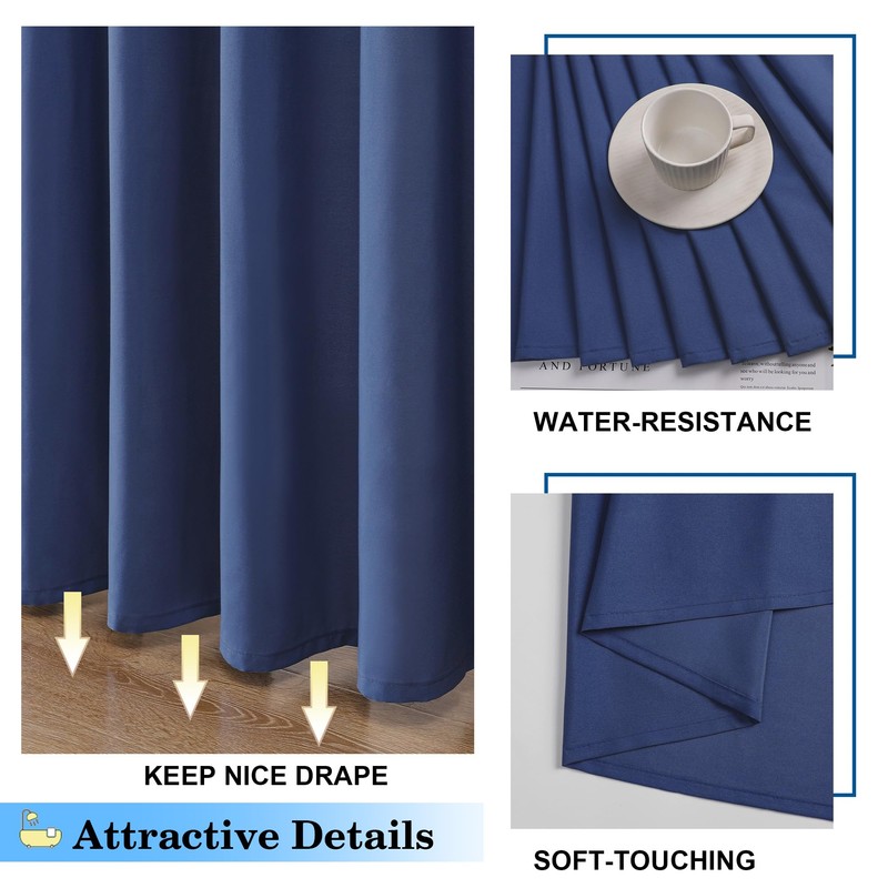 OVZME Zora 84 Inch Shower Curtain Set with 12 Plastic