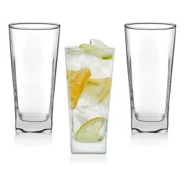 Crisa 8 Vaso City Cuadrado  Jaibolero Jaibol Highball  425ml Crisa