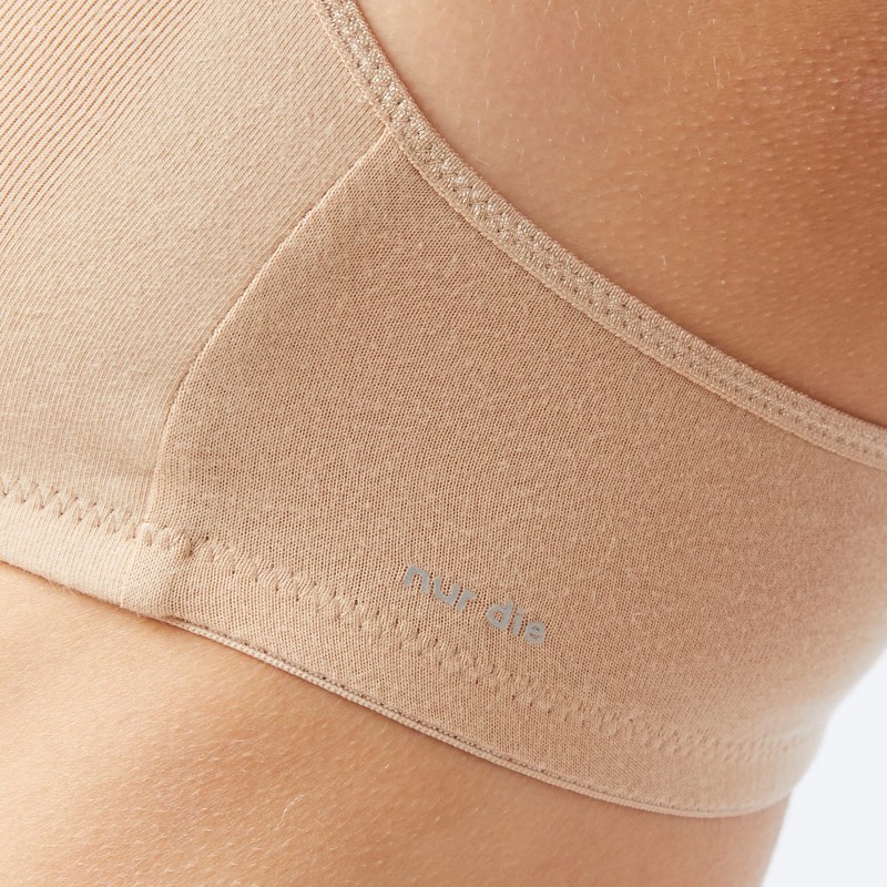 Nur Die Cotton Bra, Non-Wired Double Layer Soft Cup Bra,