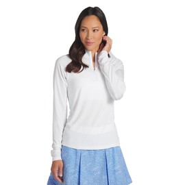 PUMA Golf Women's You-V Solid 1/4 Zip, White Glow