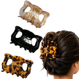 3Pcs Butterfly Claw Clips, 2.8 Inch Medium Hair Clips for Updos & Half-Up