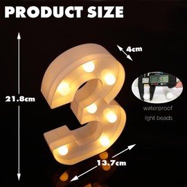 DyingSwan LED Marquee Numbers, Light Up Numbers for Party, Small Light Up Letters, Battery Powered Lighted Number for Birthday or Home Decor