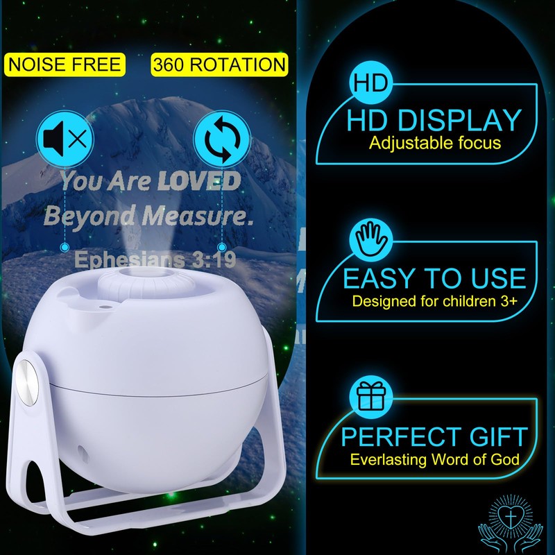 Aurelema Landscape Verses Projector Galaxy Projector Includes 12 Interchangeable Christian