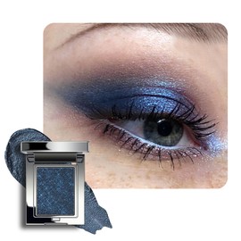 Chameleon Smoky Blue Eyeshadow, Chameleon Chrome Metallic Eye Shadow, Smooth Pressed Powder Palette, High Pigment Glitter Eyeshadow, Lasting Eye Glitters Makeup with Mirror