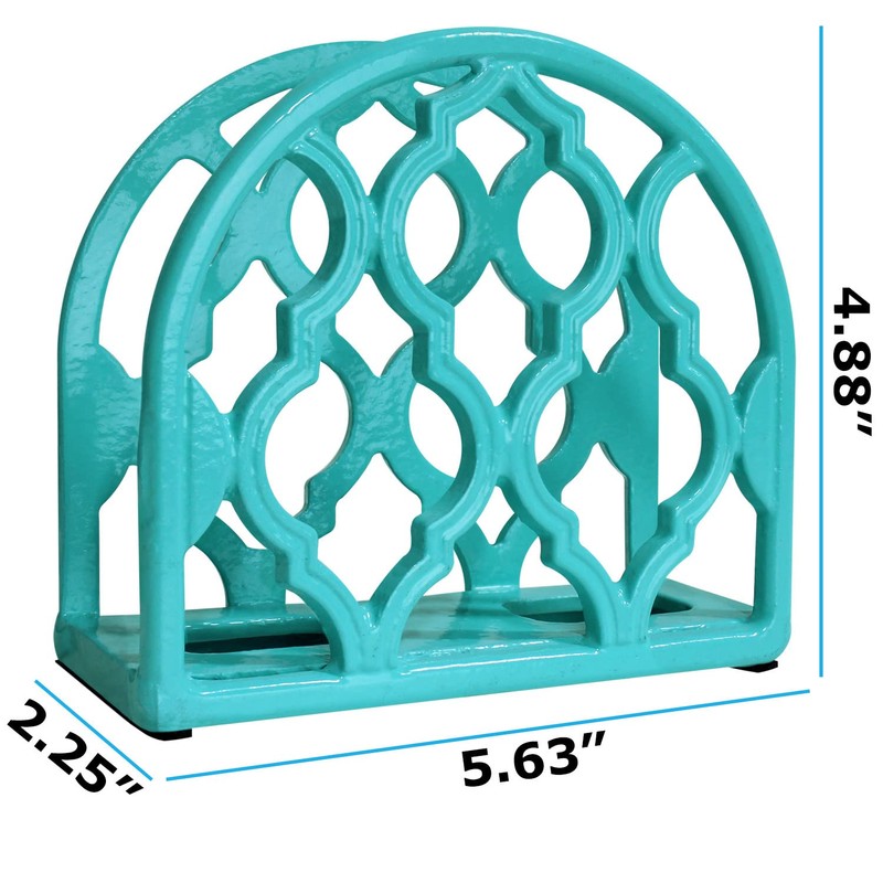 Blue Donuts Cast Iron Classic Napkin Holder - Turquoise