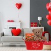 LLE Plastic Valentines Day Red Buckets with Handles & Printed