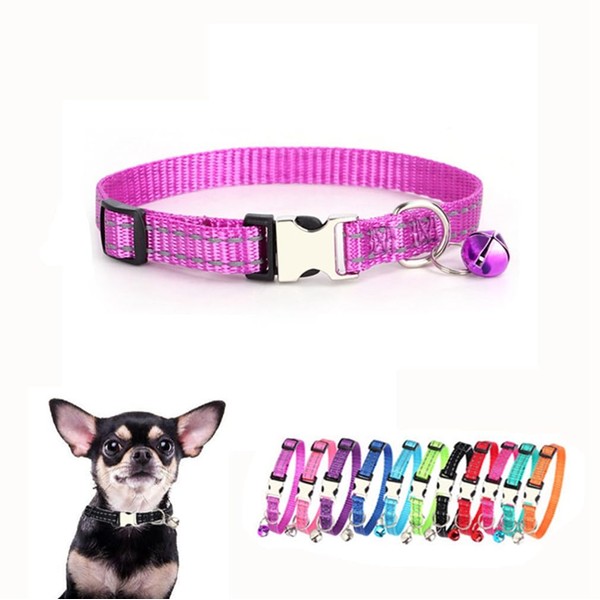Puppy Collar with Bell, Reflective Nylon XS Cat Collars Soft