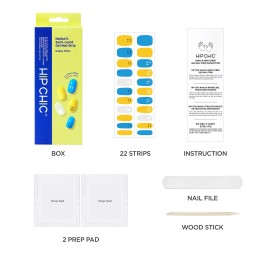 Hip Chic Nailed It Semi Cured Gel Nail Strips, Happy Vibes, Nail Polish Stickers