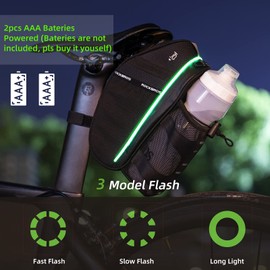 ROCKBROS Bicycle Saddle Bag 1.5L Scratch-Resistant Bicycle Bag with Bottle Holder Bicycle Saddle Bag for MTB Folding Bike