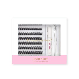 Individual Lashes D Curl 6 - Style 48 Clusters DIY False Eyelashes Kit - Reusable, Soft & Natural, Clear Glue & Tweezer Included, 10-18mm Mixed Lengths (30)