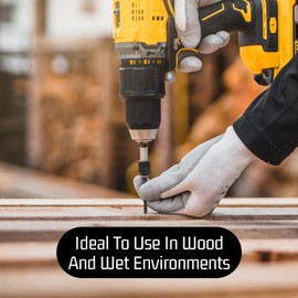 Bolt Dropper #6 x 1/2 Inch Wood Screws, Pack of 100 - Black Xylan Coated Stainless Steel Flat Head Phillips Screw - Corrosion Resistant for Wood, Drywall Applications, and Outdoor Use