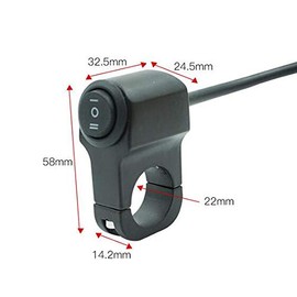 22" Motorcycle Handle Switch Combination Horn Switch Steering Switch Headlight Switch Start Switch (22MM Waterproof Single Switch)