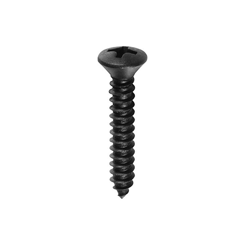 100#8 X 1" Phillips Oval Head Tapping Screws Black Oxide