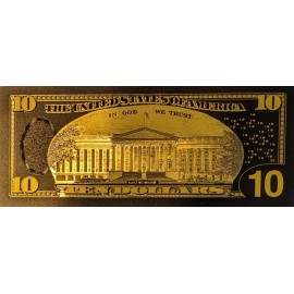 24K BLACK GOLD $10 Dollar Bill 2009 Series Collectible Novelty Gift Art