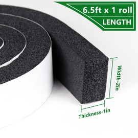 Forestchill Window Air Conditioner Foam Seal Tape with Strong Adhesive, 2 Inch Wide X 1 Inch Thick, High Resilience AC Insulating Foams Weather Strip, 6.5 Feet x 1 Roll