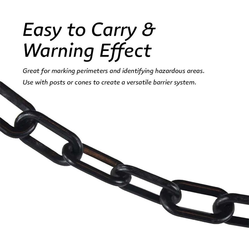Black Plastic Chain Barrier 3 Meter Length, 8mm Thickness |