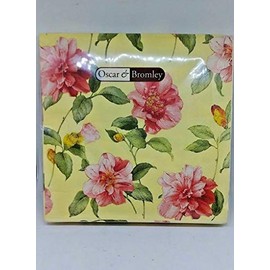 3 x 20 Sets of Oscar & Bromley Floral Lunch Napkins 3ply 3 Variations in Colour Cream, Olive Green, and Yellow,